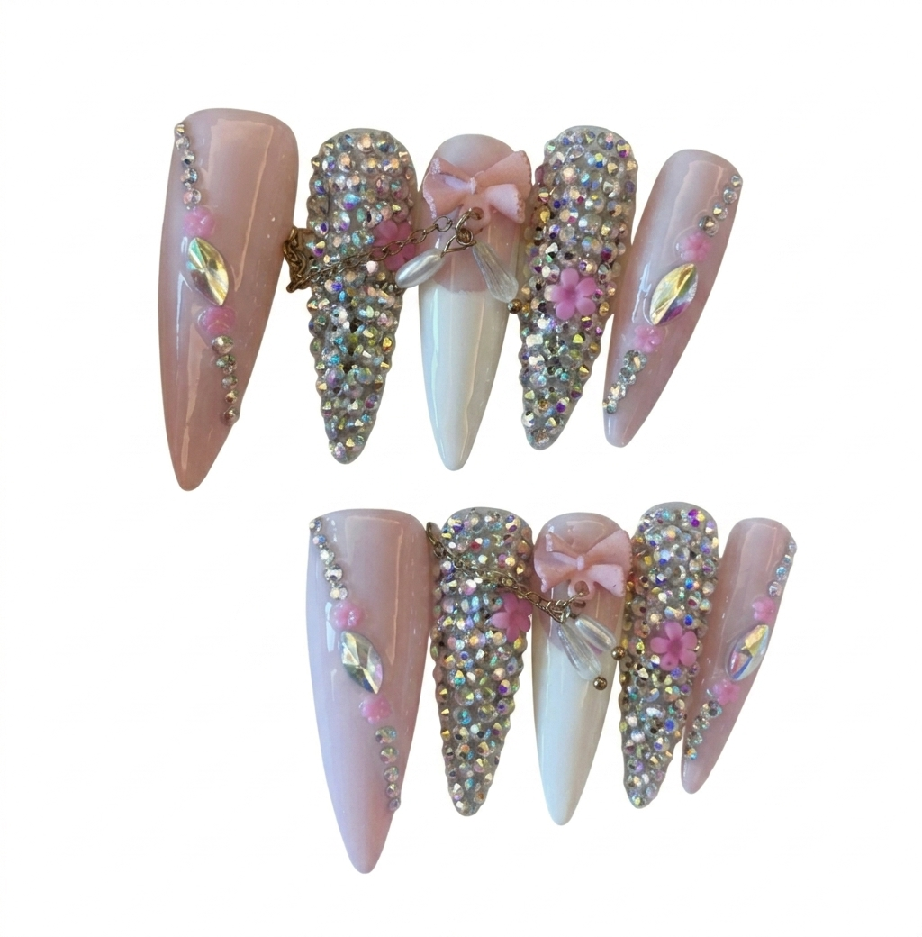 PRETTY GIRL ALMOND PRESS ON NAIL