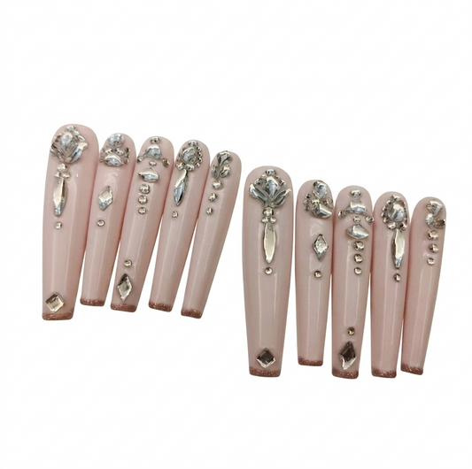 CHAMPAGNE EMPRESS COFFIN NAIL