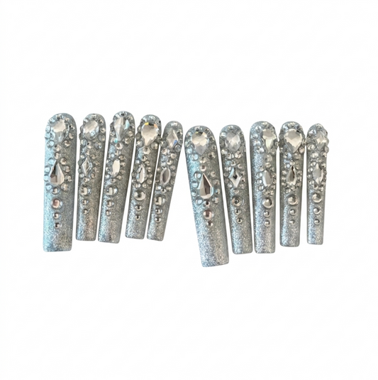 WINTER BILLIONAIRE SQUARE PRESS ON NAIL
