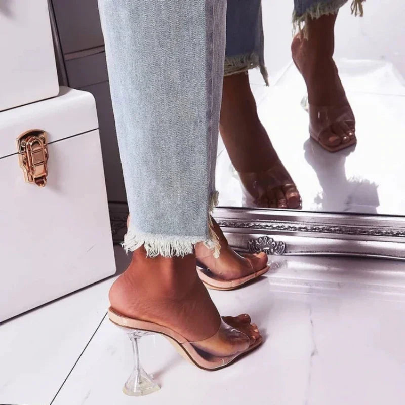 Summer Designer Sandals New Women's Sandals Sexy and Fashionable High Heel Open Toe Thin Sole Slope Heel Large Women's Slippers