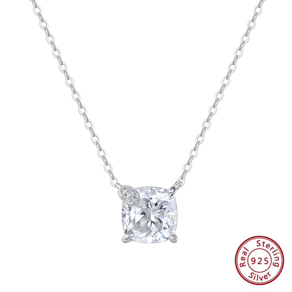 ORSA JEWELS 925 Silver Elegance 8A Cubic Zirconia Diamond Pendant Necklace for Women Wedding Jewelry Romantiic Gift LZN29