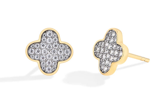 LUXE CLOVER MOISSANITE STUDS