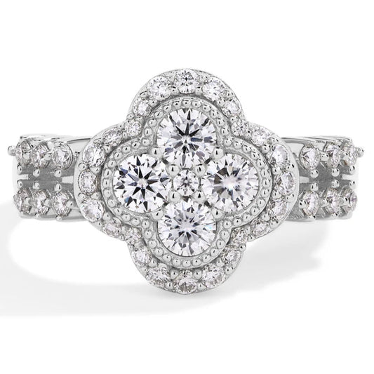 LUXE CLOVER MOISSANITE RING