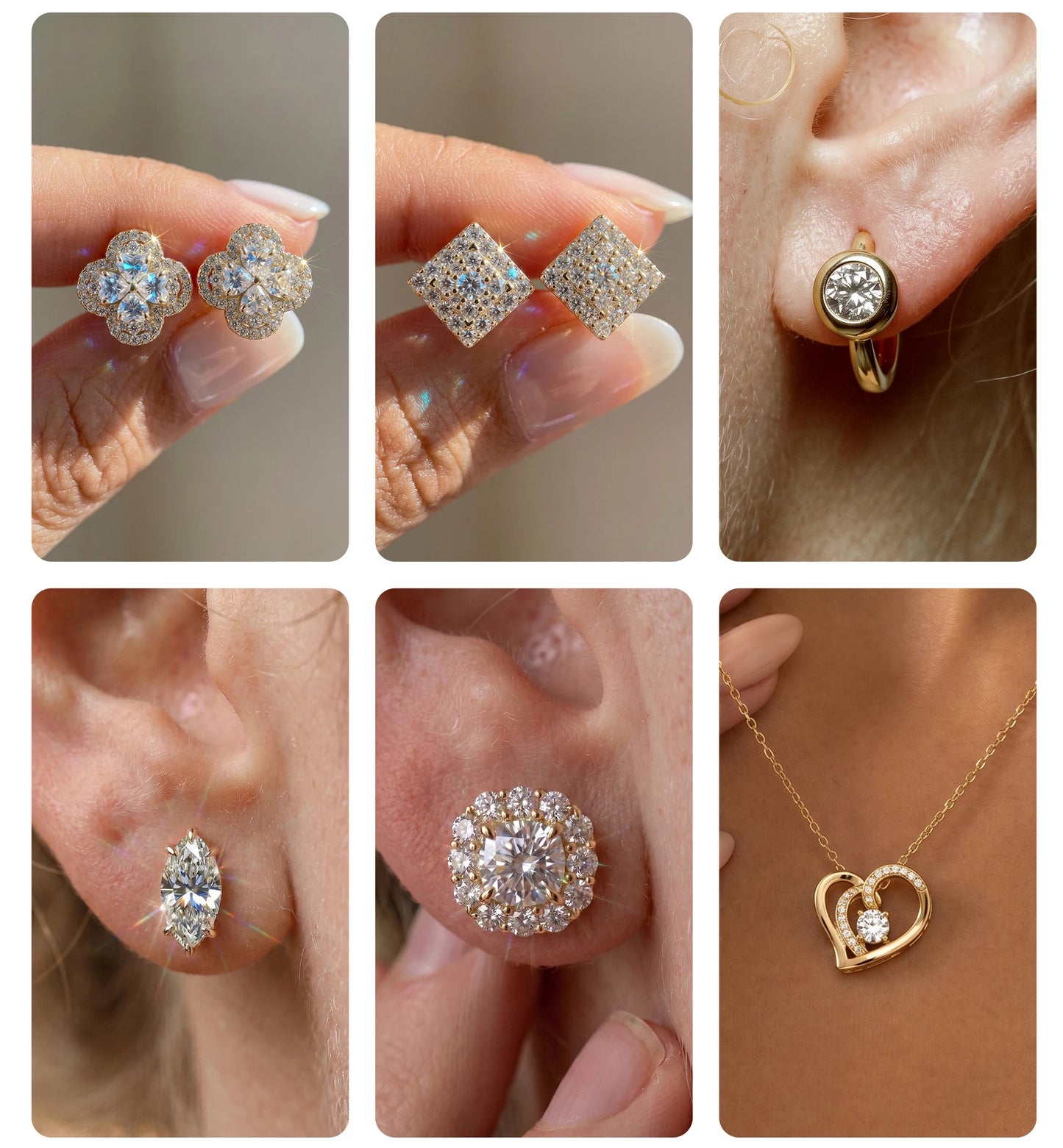 ORSA JEWELS Exquisite 925 Sterling Silver Clover Moissanite Earrings for Women D Color VVS Moissanite Diamand Jewelry MOE22