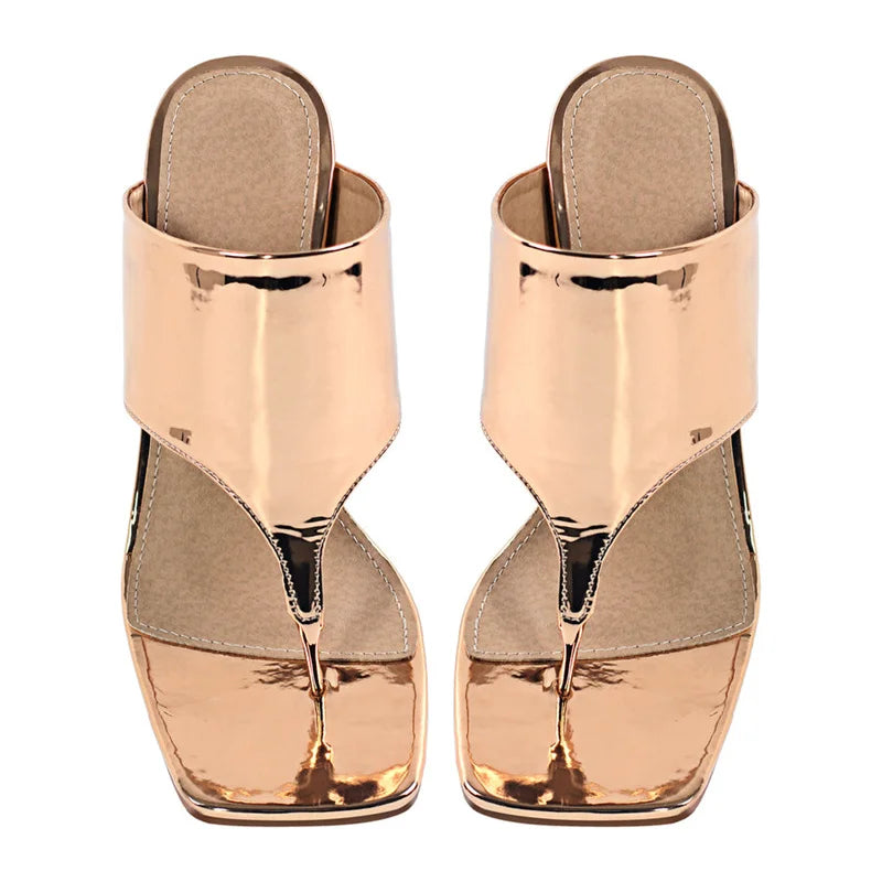 HOOD LOVE SQUARE TOE SLIP ON HEELS