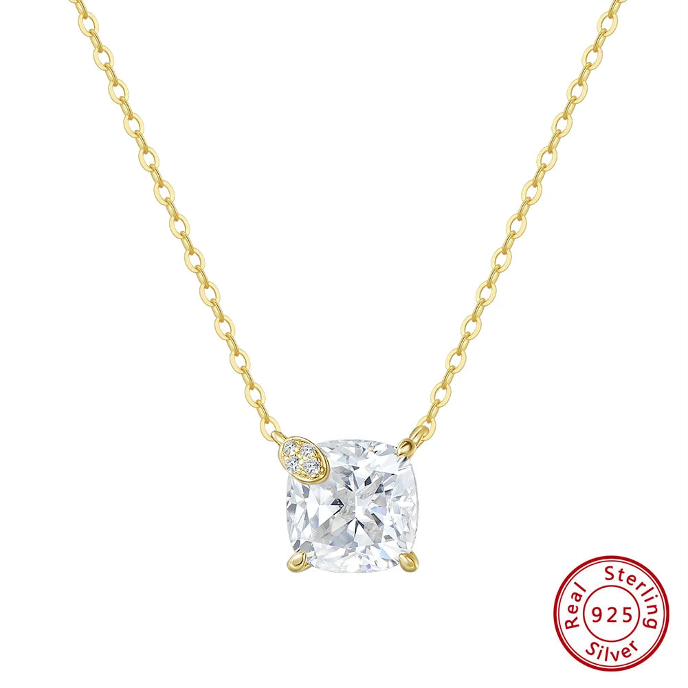 ORSA JEWELS 925 Silver Elegance 8A Cubic Zirconia Diamond Pendant Necklace for Women Wedding Jewelry Romantiic Gift LZN29