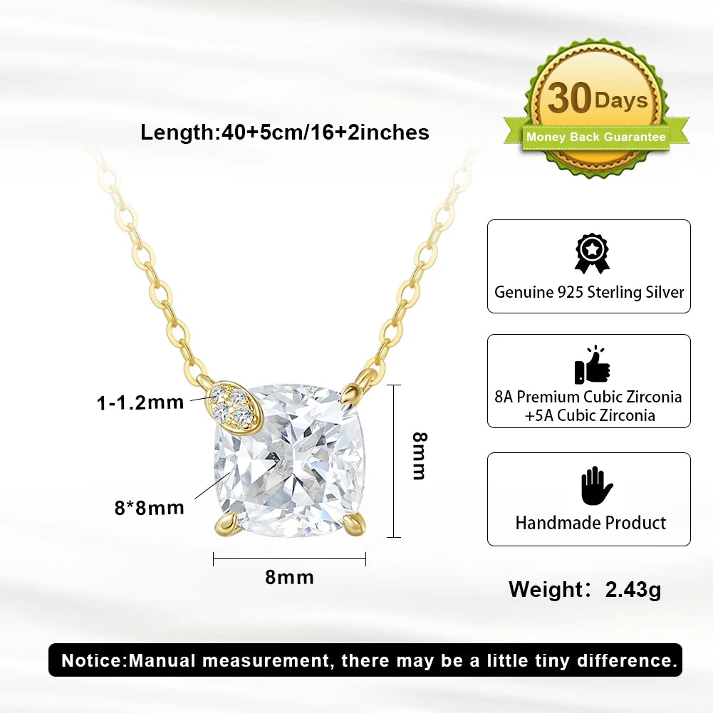 ORSA JEWELS 925 Silver Elegance 8A Cubic Zirconia Diamond Pendant Necklace for Women Wedding Jewelry Romantiic Gift LZN29