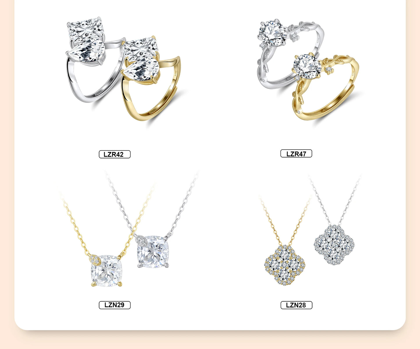 ORSA JEWELS 925 Silver Elegance 8A Cubic Zirconia Diamond Pendant Necklace for Women Wedding Jewelry Romantiic Gift LZN29