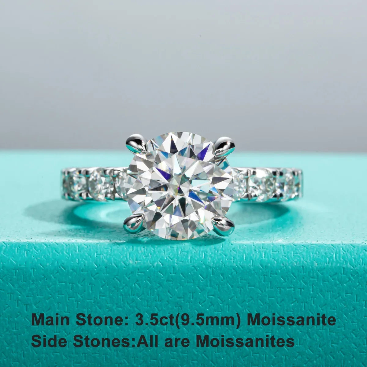 3ct D Color All Moissanite Engagement Rings 925 Sterling Silver Plated Lab Created Diamond Wedding Band Rings